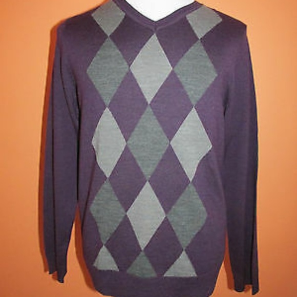 Davis & Squire Mens V Neck Wool Blend Sweater - Picture 1 of 3